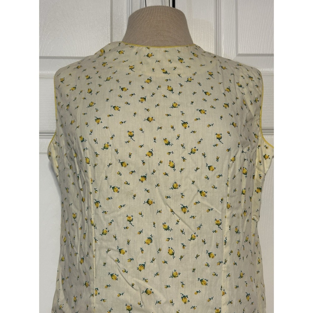 Handmade 60s 70s Yellow Floral Roses Mini Dress A-line Shift Cottage Mod Boho‎